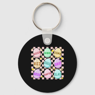 Groovy Skibidi Easter Egg Funny Rizz Meme Easter H Key Ring