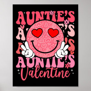 Groovy Smile Face Auntie's Valentine Daughter Niec Poster