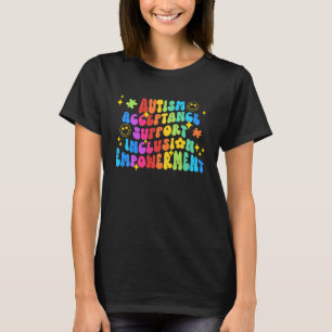 Groovy Smile Face Autism Awareness Month Autistic  T-Shirt