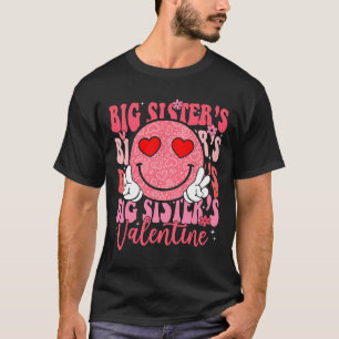 Groovy Smile Face Big Sister's Valentine Daughter T-Shirt