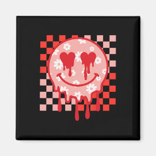 Groovy Smile Face Dripping Happy Valentine Day Men Magnet