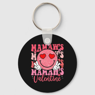 Groovy Smile Face Mamaw's Valentine Daughter Niece Key Ring