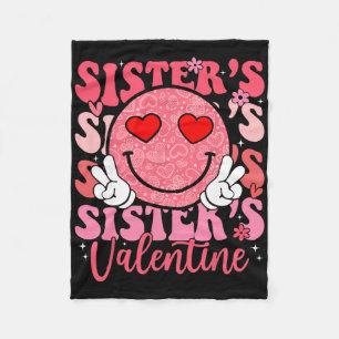 Groovy Smile Face Sister's Valentine Daughter Niec Fleece Blanket