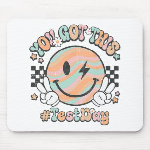 Groovy Smile Face This You Got Rock The Test Day Mouse Pad
