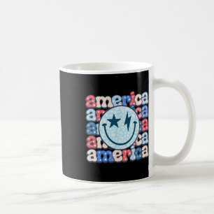 Groovy Smile Shirt For Women 4th Of July Patriotic Coffee Mug
