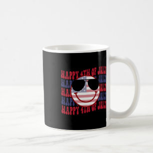 Groovy Smiling Face American 4th Of July Coffee Mug