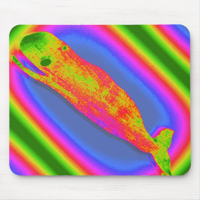 groovy smiling whale mousepad (Front)