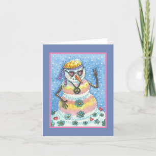 GROOVY SNOWMAN PEACE CHRISTMAS GREETING CARD B