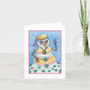 GROOVY SNOWMAN PEACE CHRISTMAS GREETING CARD B