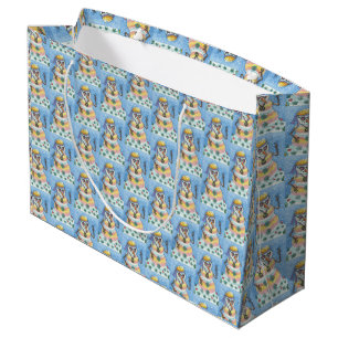 GROOVY SNOWMAN, PEACE SIGN CHRISTMAS WINE GIFT BAG