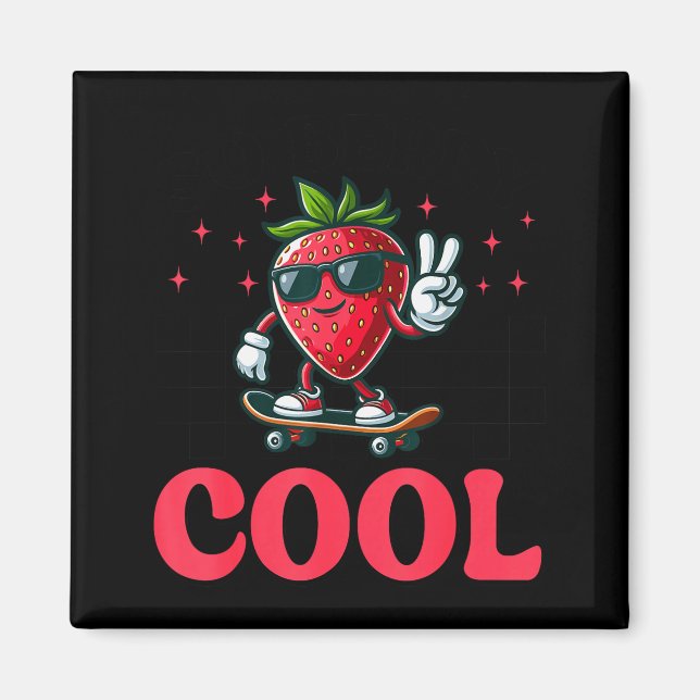 Groovy So Berry Cool Fruit Lover Strawberry Season Magnet (Front)