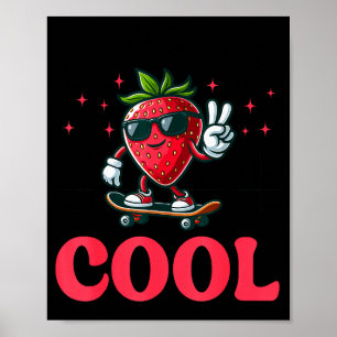 Groovy So Berry Cool Fruit Lover Strawberry Season Poster
