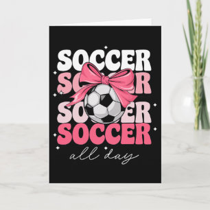 Groovy Soccer Coquette Bow Girls Women Soccer All Card