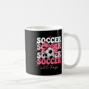 Groovy Soccer Coquette Bow Girls Women Soccer All Coffee Mug