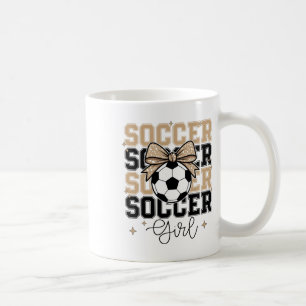 Groovy Soccer Girl Coquette Bow Soccer Sports Socc Coffee Mug