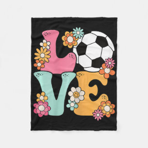 Groovy Soccer Love Cute Soccer Lover Women Teens G Fleece Blanket