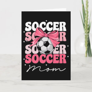 Groovy Soccer Mom Mother Coquette Bow Soccer _2  Card