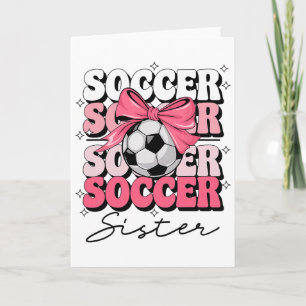 Groovy Soccer Sister Coquette Bow Soccer Card