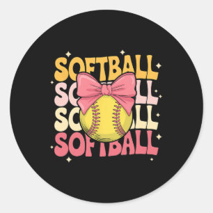 Groovy Softll Coquette Bow Softll Lover Softll Classic Round Sticker