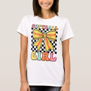 Groovy Softll Girl Coquette Bow Softll Girls Women T-Shirt