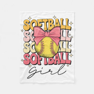 Groovy Softll Girl Girls Coquette Bow Softll  Fleece Blanket