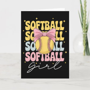Groovy Softll Girls Coquette Bow Softll Card