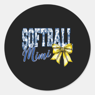 Groovy Softll Mimi Blue Chinoiserie Coquette Bow G Classic Round Sticker