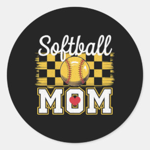 Groovy Softll Mom Mother Softll Mom  Classic Round Sticker