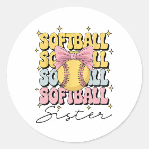 Groovy Softll Sister Coquette Bow Softll _2 Classic Round Sticker