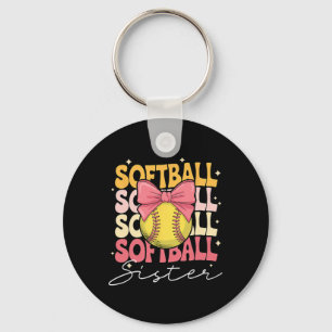 Groovy Softll Sister Coquette Bow Softll Key Ring