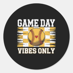 Groovy Softll Women Girls Softll Game Day Vibes  Classic Round Sticker