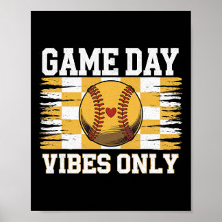 Groovy Softll Women Girls Softll Game Day Vibes  Poster