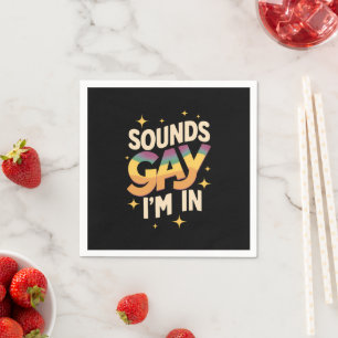 Groovy Sounds Gay I'm In LGBT Rainbow Pride  Napkin
