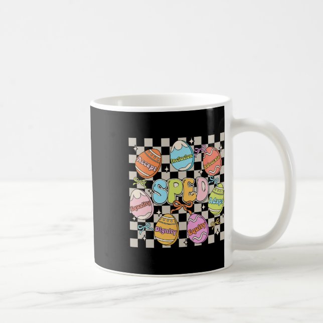 Groovy Sped Teacher Easter Bunny Egg Sped Teaching Coffee Mug (Right)