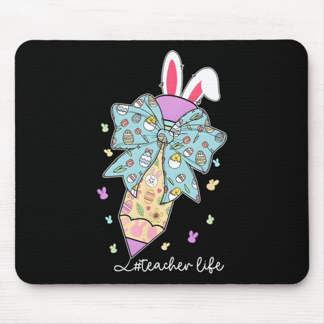 Groovy Sped Teacher Easter Bunny Sped Teaching Eas Mouse Pad (Front)