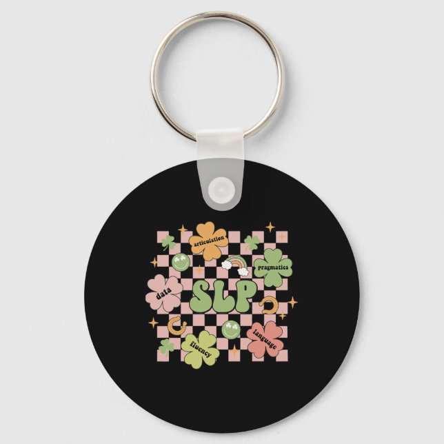 Groovy Speech Language Pathology St Patricks Day S Key Ring (Front)