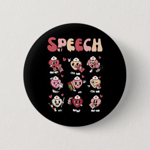 Groovy Speech Therapy Valentine's Day Heart Slp Va 6 Cm Round Badge