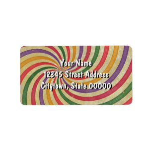 Groovy Spiral Sunbeam Ray Swirl Design Grungy Label