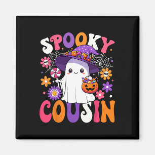 Groovy Spooky Cousin Halloween Ghost Pumpkin Hallo Magnet