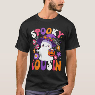 Groovy Spooky Cousin Halloween Ghost Pumpkin Hallo T-Shirt