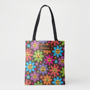 Groovy Spooky Flowers Personalised Halloween  Tote Bag