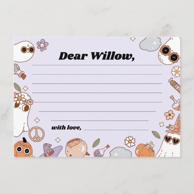 Groovy Spooky Halloween Birthday Time Capsule Card (Front)