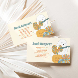 Groovy Spooky Halloween Ghost Boy Book Request Enclosure Card