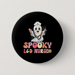 Groovy Spooky Labour and Delivery Nurse Halloween 6 Cm Round Badge