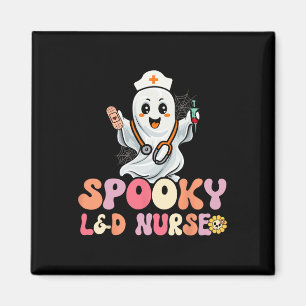 Groovy Spooky Labour and Delivery Nurse Halloween Magnet