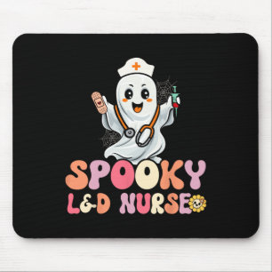 Groovy Spooky Labour and Delivery Nurse Halloween Mouse Pad