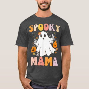 Groovy Spooky Mama Ghost Hippie Pumpkin Halloween T-Shirt