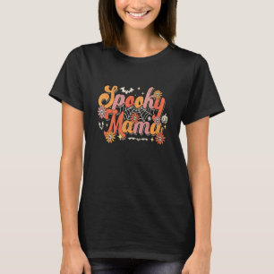 Groovy Spooky Mama Retro Halloween Ghost Witchy Sp T-Shirt