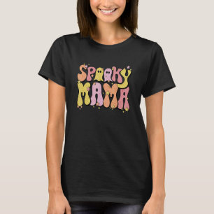 Groovy Spooky Mama Retro Halloween Ghost Witchy Sp T-Shirt