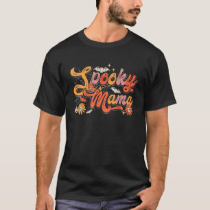 Groovy Spooky Mama Retro Halloween Ghost Witchy Sp T-Shirt